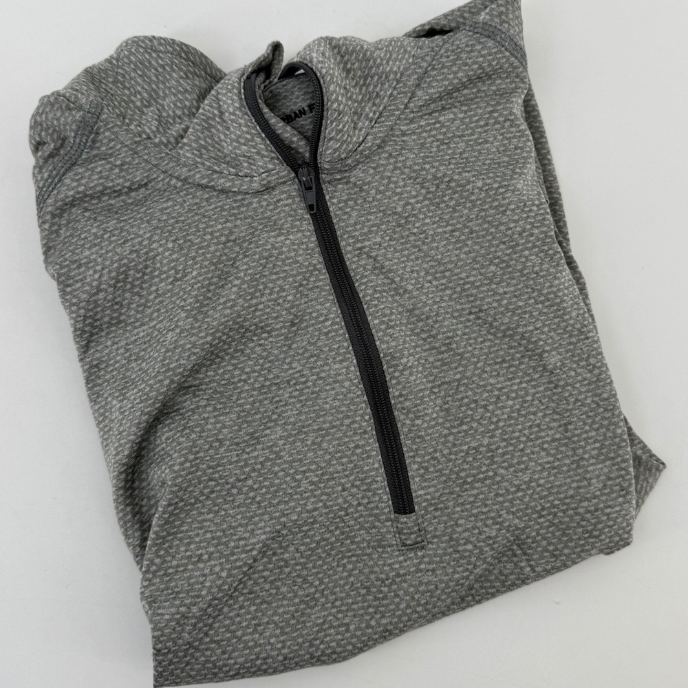 Urban Frontier Mens Gray Textured Quarter Zip Long Sleeve Athletic Shirt Size S‎
